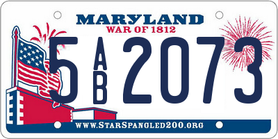 MD license plate 5AB2073