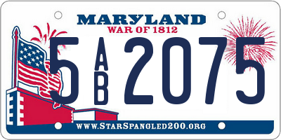 MD license plate 5AB2075