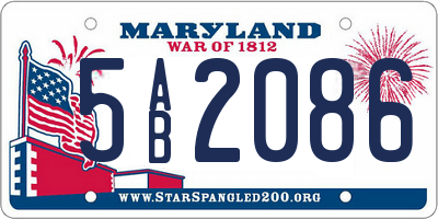 MD license plate 5AB2086
