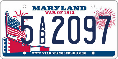 MD license plate 5AB2097