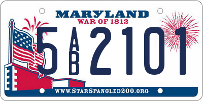 MD license plate 5AB2101