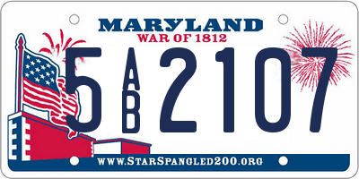 MD license plate 5AB2107