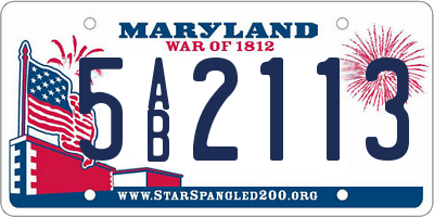 MD license plate 5AB2113