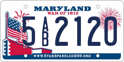 MD license plate 5AB2120
