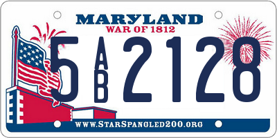 MD license plate 5AB2128
