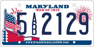 MD license plate 5AB2129