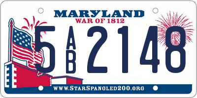 MD license plate 5AB2148