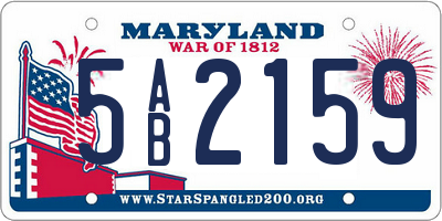 MD license plate 5AB2159