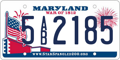 MD license plate 5AB2185