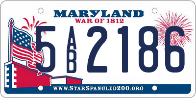 MD license plate 5AB2186