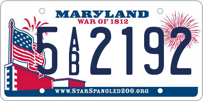 MD license plate 5AB2192
