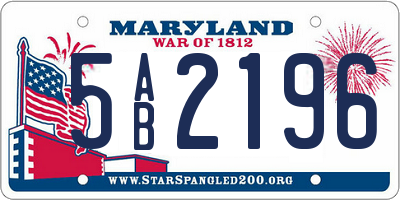 MD license plate 5AB2196