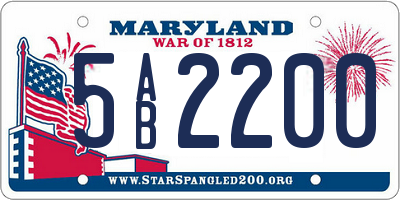 MD license plate 5AB2200