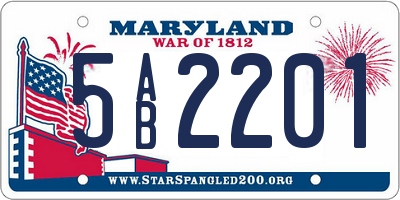 MD license plate 5AB2201