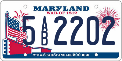 MD license plate 5AB2202