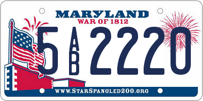 MD license plate 5AB2220