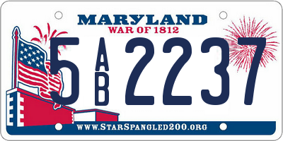 MD license plate 5AB2237