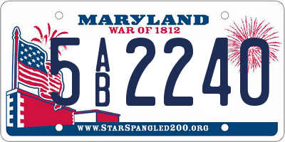 MD license plate 5AB2240