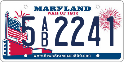 MD license plate 5AB2241