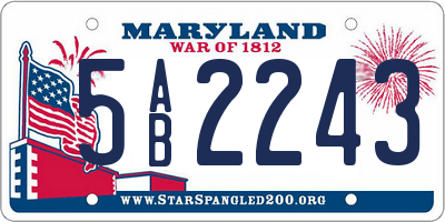 MD license plate 5AB2243