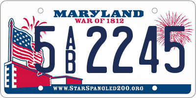 MD license plate 5AB2245
