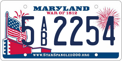 MD license plate 5AB2254