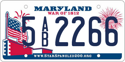 MD license plate 5AB2266