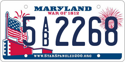 MD license plate 5AB2268