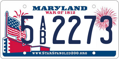 MD license plate 5AB2273