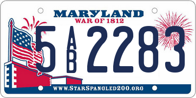 MD license plate 5AB2283