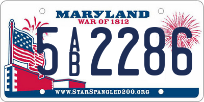 MD license plate 5AB2286