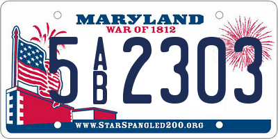 MD license plate 5AB2303