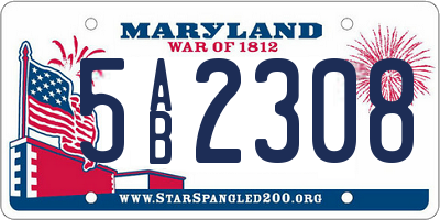 MD license plate 5AB2308