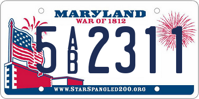 MD license plate 5AB2311