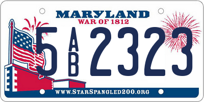 MD license plate 5AB2323