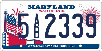 MD license plate 5AB2339