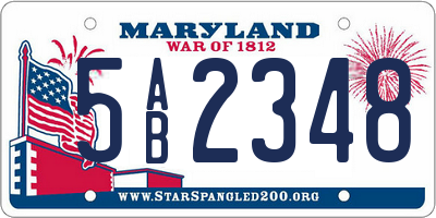 MD license plate 5AB2348