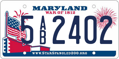 MD license plate 5AB2402