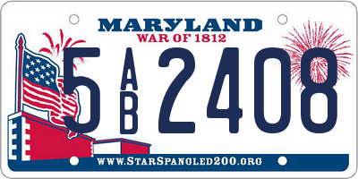 MD license plate 5AB2408