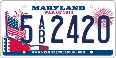 MD license plate 5AB2420