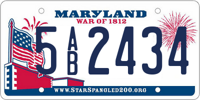 MD license plate 5AB2434