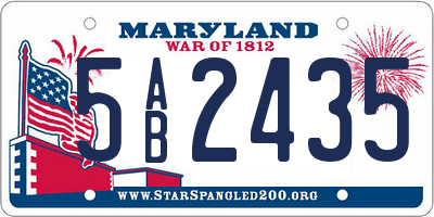 MD license plate 5AB2435