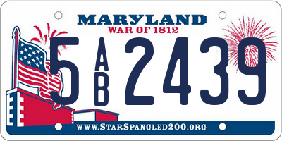 MD license plate 5AB2439