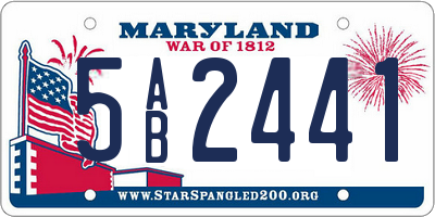 MD license plate 5AB2441