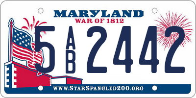 MD license plate 5AB2442