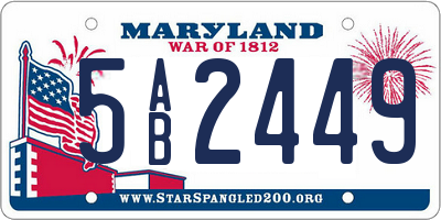 MD license plate 5AB2449