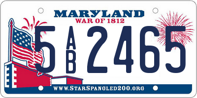 MD license plate 5AB2465