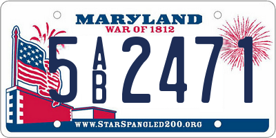 MD license plate 5AB2471