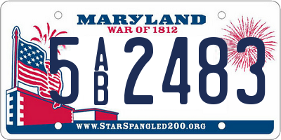 MD license plate 5AB2483