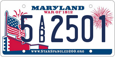 MD license plate 5AB2501